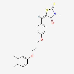 molecular formula C22H23NO3S2 B4736884 5-{4-[3-(3,4-dimethylphenoxy)propoxy]benzylidene}-3-methyl-2-thioxo-1,3-thiazolidin-4-one 