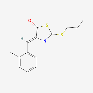 molecular formula C14H15NOS2 B4736890 4-(2-methylbenzylidene)-2-(propylthio)-1,3-thiazol-5(4H)-one 