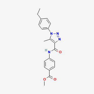 molecular formula C20H20N4O3 B4736904 methyl 4-({[1-(4-ethylphenyl)-5-methyl-1H-1,2,3-triazol-4-yl]carbonyl}amino)benzoate 