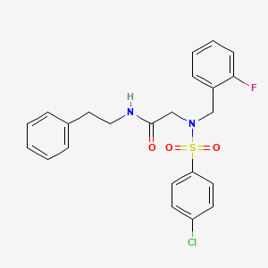 molecular formula C23H22ClFN2O3S B4736908 N~2~-[(4-chlorophenyl)sulfonyl]-N~2~-(2-fluorobenzyl)-N~1~-(2-phenylethyl)glycinamide 