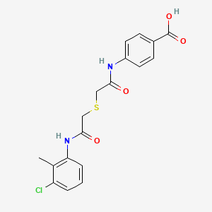4-{[({2-[(3-chloro-2-methylphenyl)amino]-2-oxoethyl}thio)acetyl]amino}benzoic acid