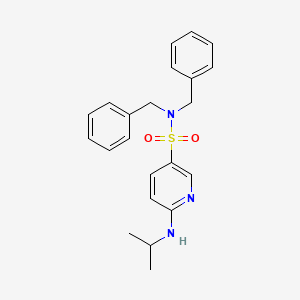 molecular formula C22H25N3O2S B4736949 N,N-dibenzyl-6-(isopropylamino)-3-pyridinesulfonamide 