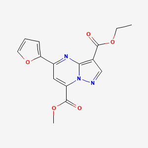molecular formula C15H13N3O5 B4736955 3-ethyl 7-methyl 5-(2-furyl)pyrazolo[1,5-a]pyrimidine-3,7-dicarboxylate 
