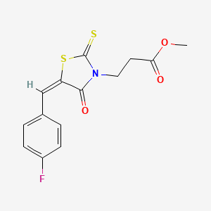 molecular formula C14H12FNO3S2 B4736956 methyl 3-[5-(4-fluorobenzylidene)-4-oxo-2-thioxo-1,3-thiazolidin-3-yl]propanoate 