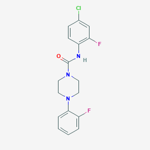 molecular formula C17H16ClF2N3O B4736969 N-(4-chloro-2-fluorophenyl)-4-(2-fluorophenyl)-1-piperazinecarboxamide 
