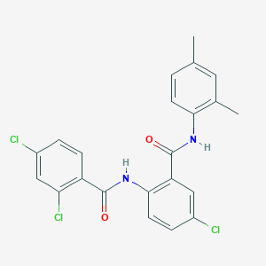 molecular formula C22H17Cl3N2O2 B4736976 2,4-dichloro-N-(4-chloro-2-{[(2,4-dimethylphenyl)amino]carbonyl}phenyl)benzamide 