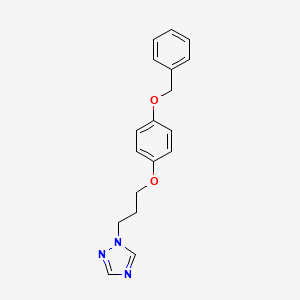 molecular formula C18H19N3O2 B4736990 1-{3-[4-(benzyloxy)phenoxy]propyl}-1H-1,2,4-triazole CAS No. 88670-82-0