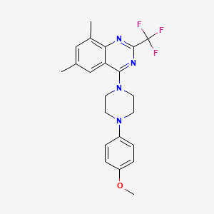 molecular formula C22H23F3N4O B4736996 4-[4-(4-methoxyphenyl)-1-piperazinyl]-6,8-dimethyl-2-(trifluoromethyl)quinazoline 