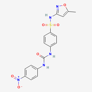 molecular formula C17H15N5O6S B4737008 N-(5-methyl-3-isoxazolyl)-4-({[(4-nitrophenyl)amino]carbonyl}amino)benzenesulfonamide 