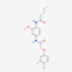 molecular formula C21H25ClN2O4 B4737029 N-(4-{[(4-chloro-3-methylphenoxy)acetyl]amino}-2-methoxyphenyl)pentanamide 