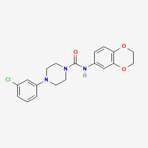 molecular formula C19H20ClN3O3 B4737033 4-(3-chlorophenyl)-N-(2,3-dihydro-1,4-benzodioxin-6-yl)-1-piperazinecarboxamide 