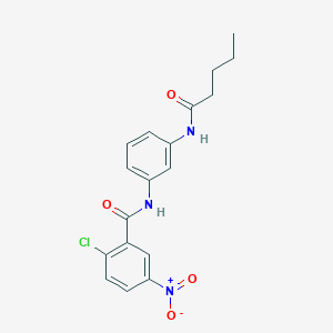 molecular formula C18H18ClN3O4 B4737070 2-chloro-5-nitro-N-[3-(pentanoylamino)phenyl]benzamide 