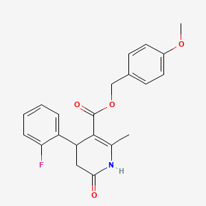 molecular formula C21H20FNO4 B4737086 4-methoxybenzyl 4-(2-fluorophenyl)-2-methyl-6-oxo-1,4,5,6-tetrahydro-3-pyridinecarboxylate 