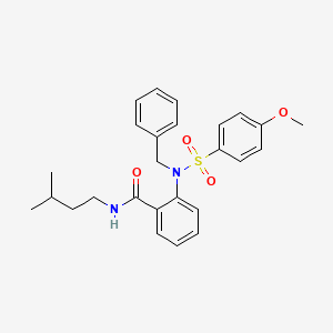 molecular formula C26H30N2O4S B4737113 2-{benzyl[(4-methoxyphenyl)sulfonyl]amino}-N-(3-methylbutyl)benzamide 