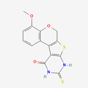 molecular formula C14H10N2O3S2 B4737116 9-mercapto-4-methoxy-6,10-dihydro-11H-chromeno[4',3':4,5]thieno[2,3-d]pyrimidin-11-one 