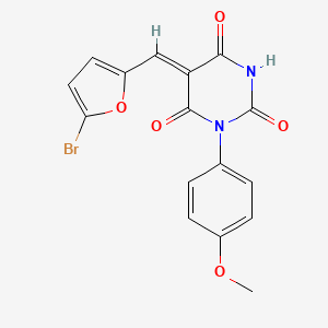 molecular formula C16H11BrN2O5 B4737154 5-[(5-bromo-2-furyl)methylene]-1-(4-methoxyphenyl)-2,4,6(1H,3H,5H)-pyrimidinetrione 
