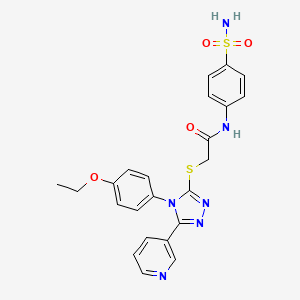molecular formula C23H22N6O4S2 B4737172 N-[4-(aminosulfonyl)phenyl]-2-{[4-(4-ethoxyphenyl)-5-(3-pyridinyl)-4H-1,2,4-triazol-3-yl]thio}acetamide 