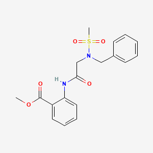 molecular formula C18H20N2O5S B4737185 methyl 2-{[N-benzyl-N-(methylsulfonyl)glycyl]amino}benzoate 
