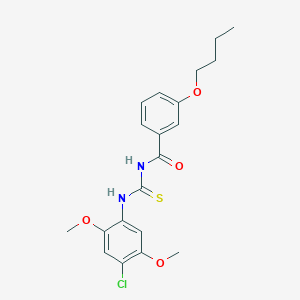 3-butoxy-N-{[(4-chloro-2,5-dimethoxyphenyl)amino]carbonothioyl}benzamide