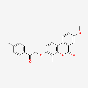 molecular formula C24H20O5 B4737197 8-methoxy-4-methyl-3-[2-(4-methylphenyl)-2-oxoethoxy]-6H-benzo[c]chromen-6-one 