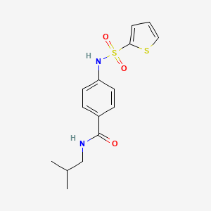 molecular formula C15H18N2O3S2 B4737224 N-isobutyl-4-[(2-thienylsulfonyl)amino]benzamide 
