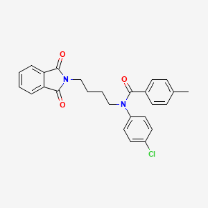 molecular formula C26H23ClN2O3 B4737230 N-(4-chlorophenyl)-N-[4-(1,3-dioxo-1,3-dihydro-2H-isoindol-2-yl)butyl]-4-methylbenzamide 