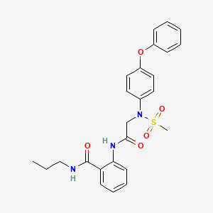 molecular formula C25H27N3O5S B4737234 2-{[N-(methylsulfonyl)-N-(4-phenoxyphenyl)glycyl]amino}-N-propylbenzamide 