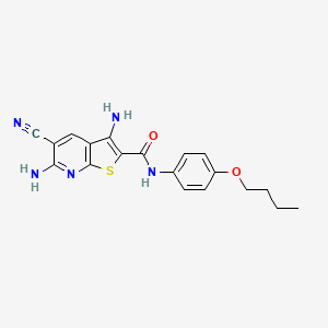 molecular formula C19H19N5O2S B4737248 3,6-diamino-N-(4-butoxyphenyl)-5-cyanothieno[2,3-b]pyridine-2-carboxamide 