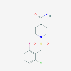 molecular formula C14H18ClFN2O3S B4737250 1-[(2-chloro-6-fluorobenzyl)sulfonyl]-N-methyl-4-piperidinecarboxamide 