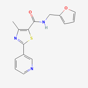 molecular formula C15H13N3O2S B4737287 N-(2-furylmethyl)-4-methyl-2-(3-pyridinyl)-1,3-thiazole-5-carboxamide 
