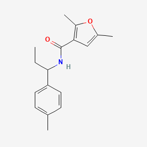 molecular formula C17H21NO2 B4737289 2,5-dimethyl-N-[1-(4-methylphenyl)propyl]-3-furamide 