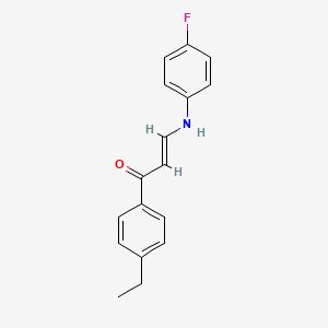molecular formula C17H16FNO B4737328 1-(4-ethylphenyl)-3-[(4-fluorophenyl)amino]-2-propen-1-one 