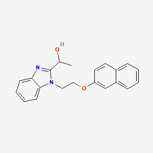 molecular formula C21H20N2O2 B4737336 1-{1-[2-(2-naphthyloxy)ethyl]-1H-benzimidazol-2-yl}ethanol 