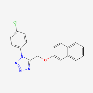 molecular formula C18H13ClN4O B4737341 1-(4-chlorophenyl)-5-[(2-naphthyloxy)methyl]-1H-tetrazole 