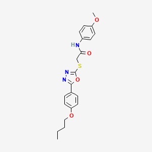 molecular formula C21H23N3O4S B4737343 2-{[5-(4-butoxyphenyl)-1,3,4-oxadiazol-2-yl]thio}-N-(4-methoxyphenyl)acetamide 