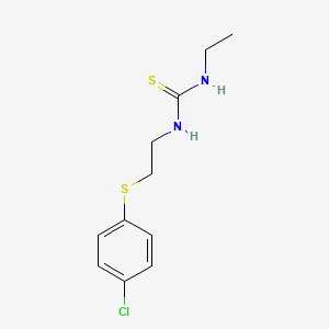 molecular formula C11H15ClN2S2 B4737349 N-{2-[(4-chlorophenyl)thio]ethyl}-N'-ethylthiourea 