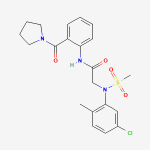 molecular formula C21H24ClN3O4S B4737363 N~2~-(5-chloro-2-methylphenyl)-N~2~-(methylsulfonyl)-N~1~-[2-(1-pyrrolidinylcarbonyl)phenyl]glycinamide 