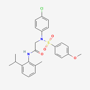 molecular formula C25H27ClN2O4S B4737375 N~2~-(4-chlorophenyl)-N~1~-(2-isopropyl-6-methylphenyl)-N~2~-[(4-methoxyphenyl)sulfonyl]glycinamide 