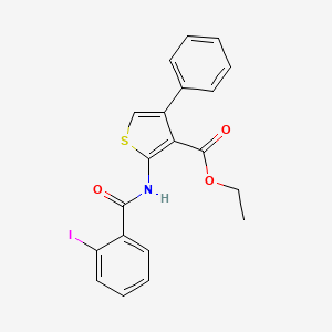 molecular formula C20H16INO3S B4737404 ethyl 2-[(2-iodobenzoyl)amino]-4-phenyl-3-thiophenecarboxylate 
