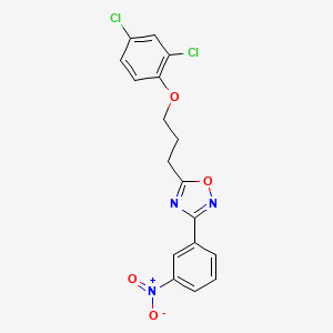 molecular formula C17H13Cl2N3O4 B4737427 5-[3-(2,4-dichlorophenoxy)propyl]-3-(3-nitrophenyl)-1,2,4-oxadiazole 