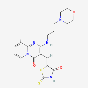 9-methyl-2-{[3-(4-morpholinyl)propyl]amino}-3-[(4-oxo-2-thioxo-1,3-thiazolidin-5-ylidene)methyl]-4H-pyrido[1,2-a]pyrimidin-4-one