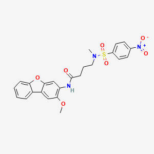 molecular formula C24H23N3O7S B4737435 N-(2-methoxydibenzo[b,d]furan-3-yl)-4-{methyl[(4-nitrophenyl)sulfonyl]amino}butanamide 