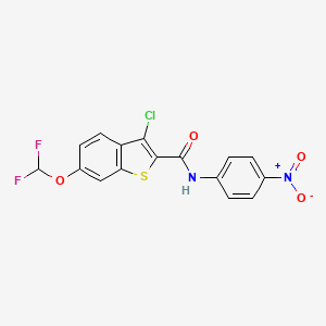 molecular formula C16H9ClF2N2O4S B4737445 3-chloro-6-(difluoromethoxy)-N-(4-nitrophenyl)-1-benzothiophene-2-carboxamide 