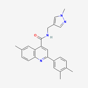 molecular formula C24H24N4O B4737452 2-(3,4-dimethylphenyl)-6-methyl-N-[(1-methyl-1H-pyrazol-4-yl)methyl]-4-quinolinecarboxamide 