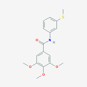molecular formula C17H19NO4S B473746 3,4,5-trimethoxy-N-[3-(methylsulfanyl)phenyl]benzamide CAS No. 723262-68-8