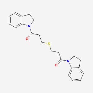 molecular formula C22H24N2O2S B4737464 1,1'-[thiobis(1-oxo-3,1-propanediyl)]diindoline 