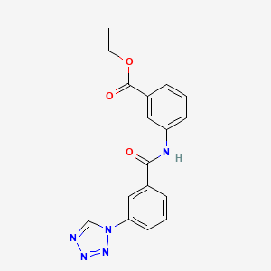 molecular formula C17H15N5O3 B4737470 ethyl 3-{[3-(1H-tetrazol-1-yl)benzoyl]amino}benzoate 