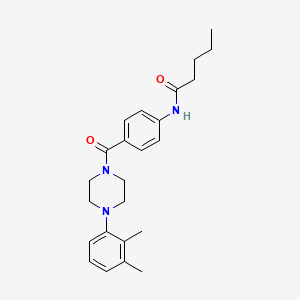 molecular formula C24H31N3O2 B4737471 N-(4-{[4-(2,3-dimethylphenyl)-1-piperazinyl]carbonyl}phenyl)pentanamide 
