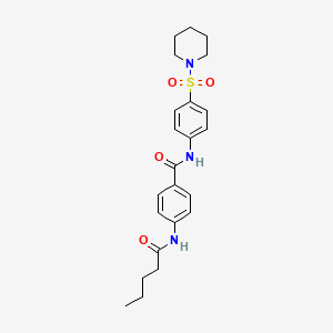 molecular formula C23H29N3O4S B4737479 4-(pentanoylamino)-N-[4-(1-piperidinylsulfonyl)phenyl]benzamide 