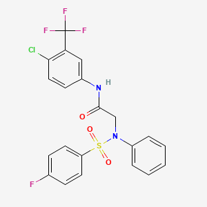 molecular formula C21H15ClF4N2O3S B4737492 N~1~-[4-chloro-3-(trifluoromethyl)phenyl]-N~2~-[(4-fluorophenyl)sulfonyl]-N~2~-phenylglycinamide 